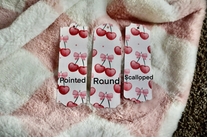 Coquette themed set of 4 bookmarks | Gifts for book lovers | Bow bookmarks | Soft girl Girly aesthetic pink bow cherry strawberry gingham